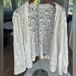 White Crochet Cardigan Youth 18/20